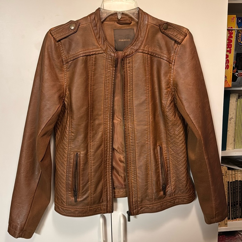 Women’s brown leather jacket